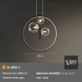 Black Iron Ring Bubble Glass pendant lamp